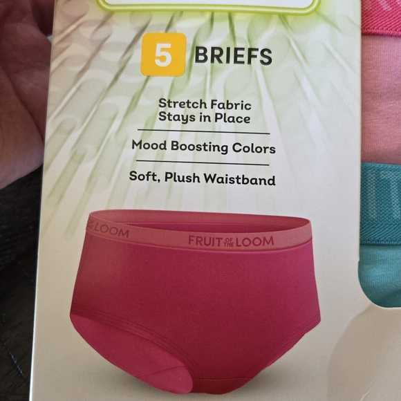 ‼️3/$30‼️Fruit of the Loom Girls’ Energize Briefs 5-Pack Size 16 Multicolor New - Picture 5 of 7